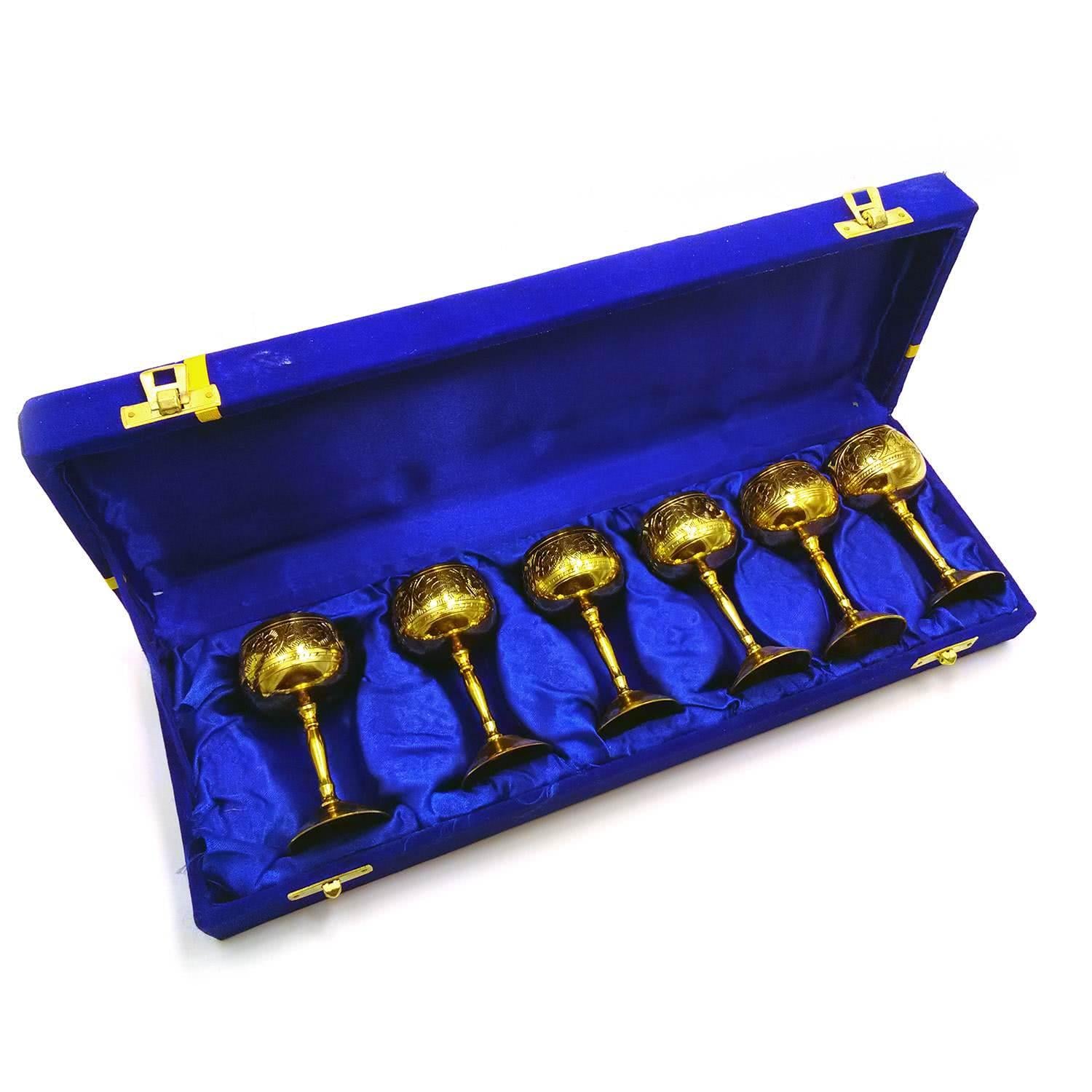 Набор рюмок бронзових 50 мл. h 9 см 36х12х5 см 6 шт. Позолоченый (28271)