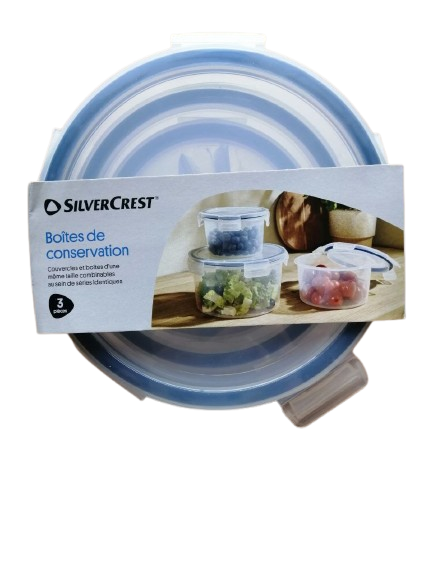 Набір харчових контейнерів SilverCrest пластикові круглі 3 шт. (300177)