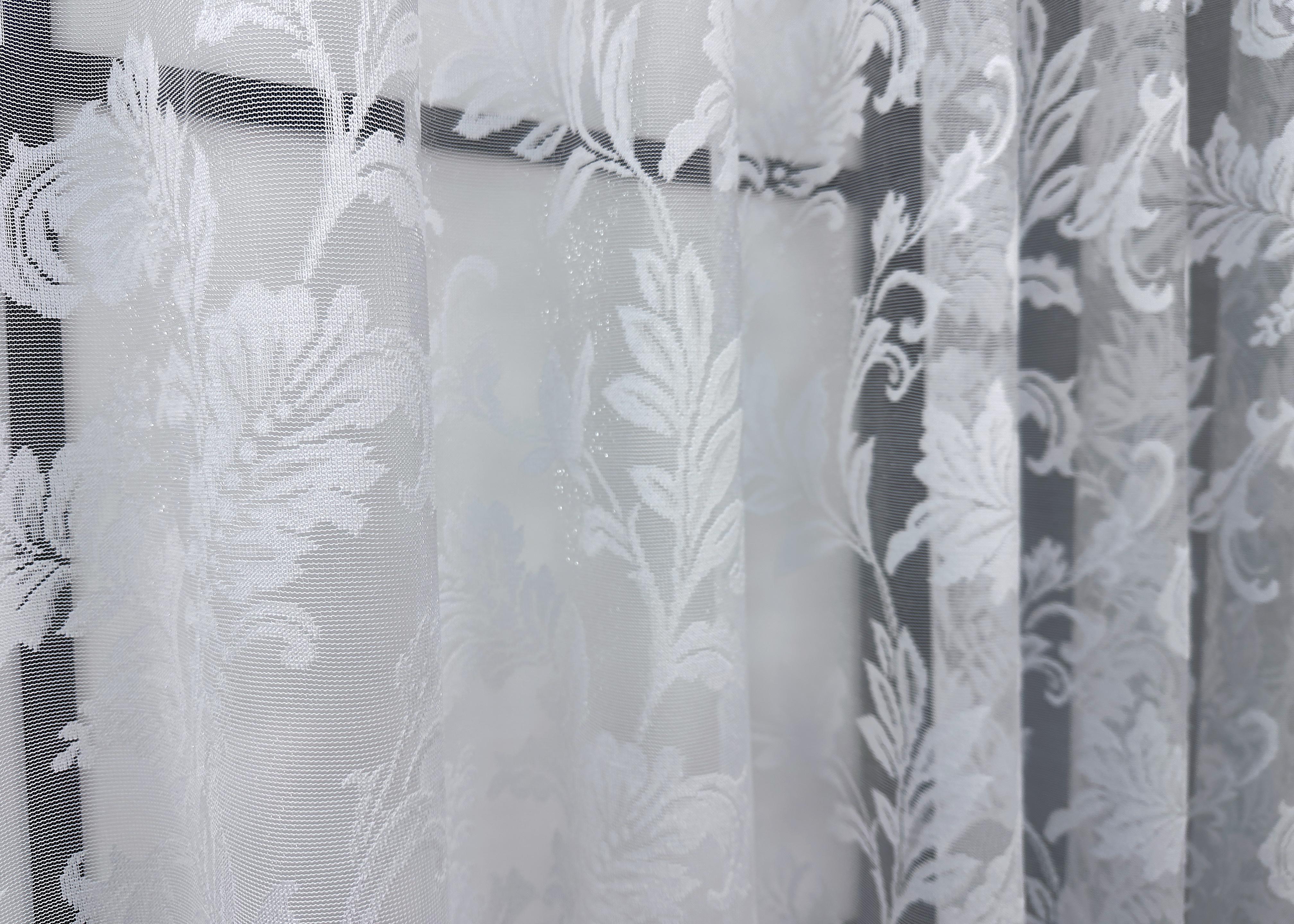 Тюль короткий VR-Textil 1525т Жаккард 300х130 см Білий (42-0607) - фото 4 Тюль короткий VR-Textil 1525т Жаккард 300х130 см Білий (42-0607) - фото 4