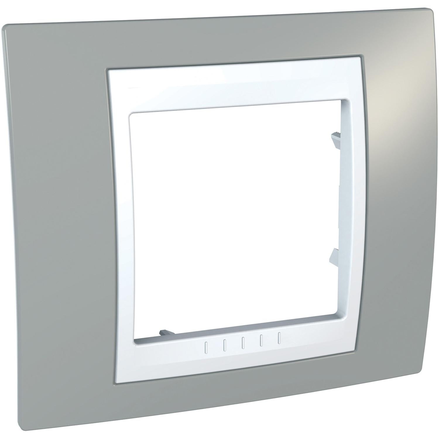 Рамка Schneider Electric Unica одноместная Туманно-серый/Белый (MGU6.002.865)