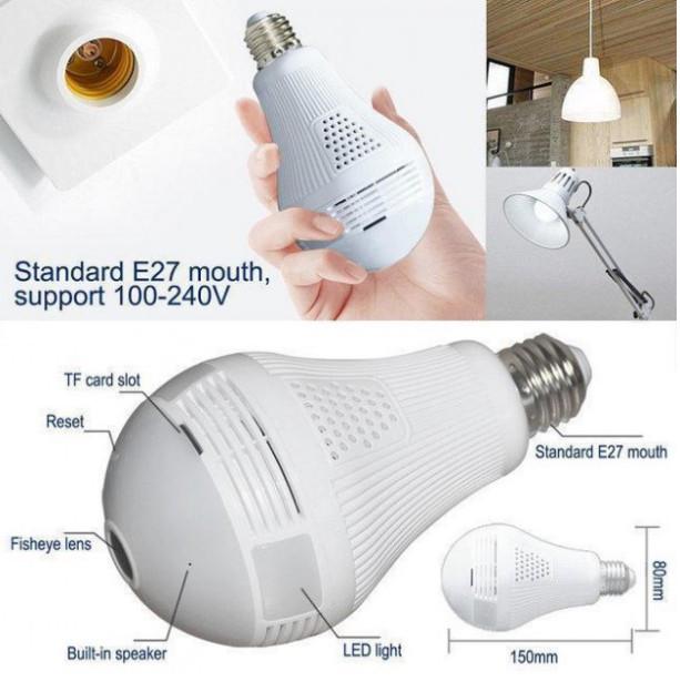 Панорамная потолочная WiFi IP камера видеонаблюдения Лампочка SMART CAMERA - фото 7 Панорамная потолочная WiFi IP камера видеонаблюдения Лампочка SMART CAMERA - фото 7