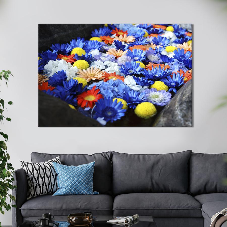 Картина на холсте Красивые садовые хризантемы 51x34 см (875-1)