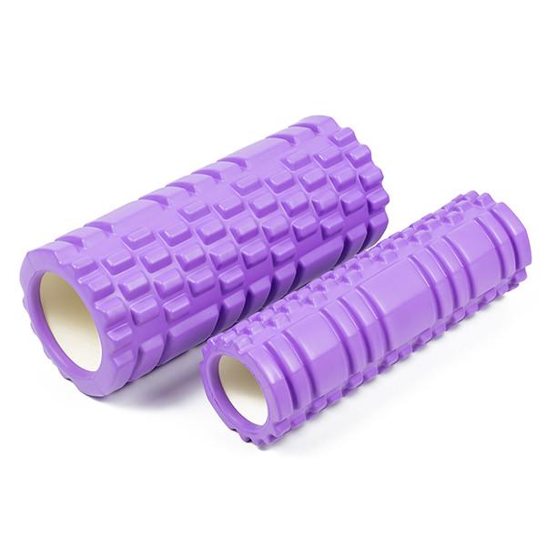 Массажный ролик EasyFit Grid Roller Double 33 см двойной Фиолетовый (EFDBLV) - фото 2