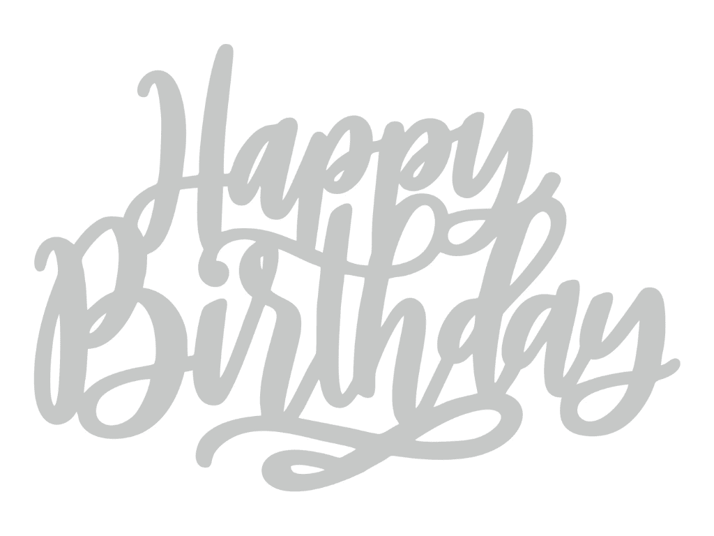 Топпер акриловый Elfy Серебряный Happy Birthday (25632752)