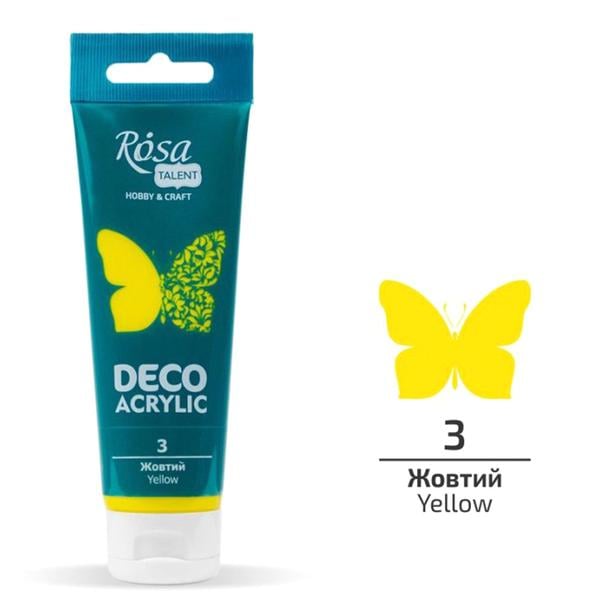 Акриловая краска для декора ROSA Talent 3 75 мл Желтый матовый (322203) - фото 1 Акриловая краска для декора ROSA Talent 3 75 мл Желтый матовый (322203) - фото 1