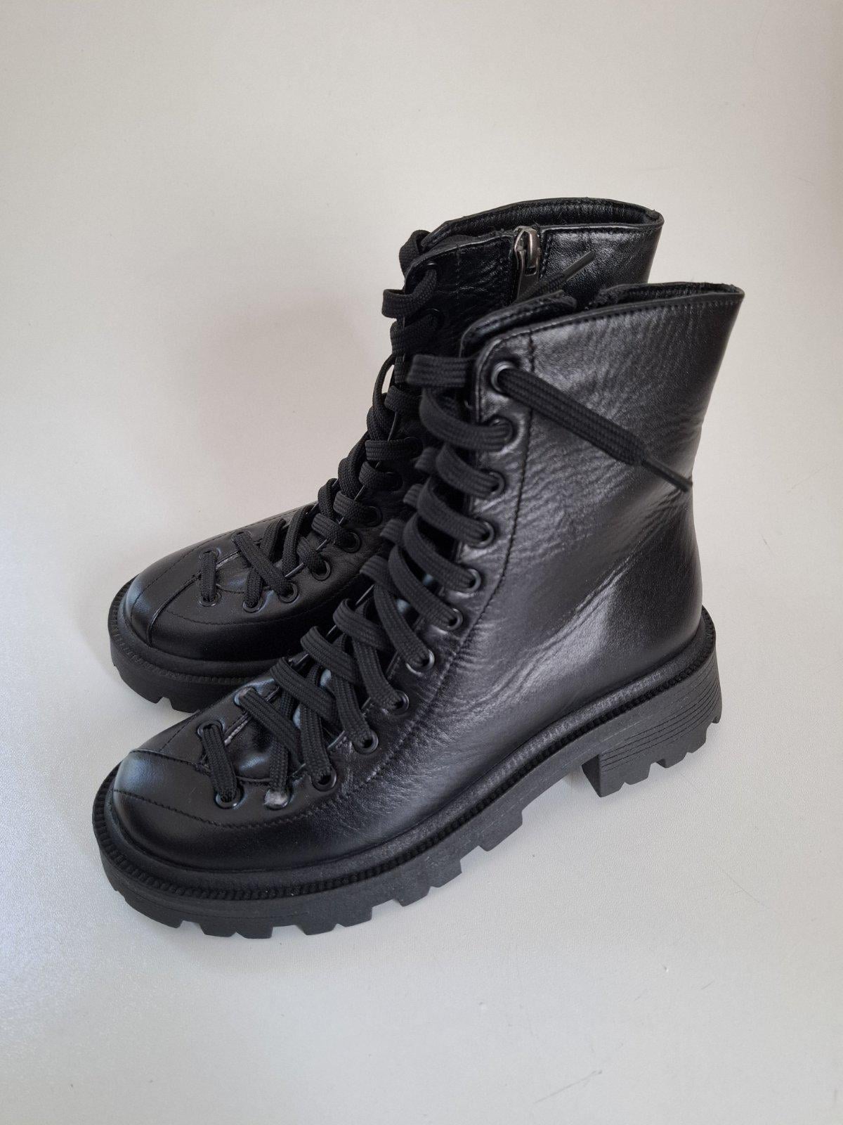 Черевики жіночі BS SHOES натуральна шкіра р. 37-24 см Чорний (2465)