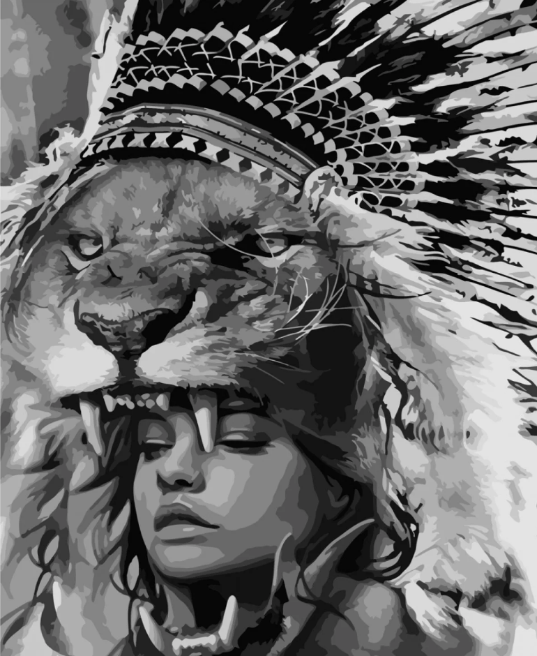 Картина по номерам Strateg Премиум Величественная красота с лаком и уровнем 40x50 см (SY6709)