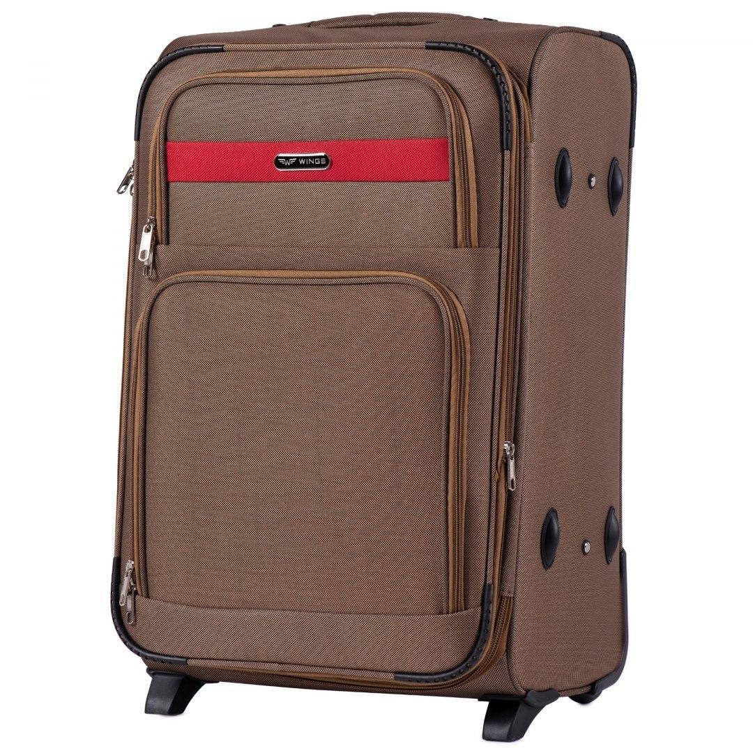 Чемодан тканевый Wings 1605 средний на 2 колесах 64х43х28 см 72 л Песочный Чемодан тканевый Wings 1605 средний на 2 колесах 64х43х28 см 72 л Песочный
