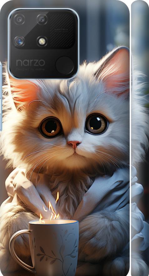 Чехол на Realme Narzo 50A White cat (5646m-2514-42517)