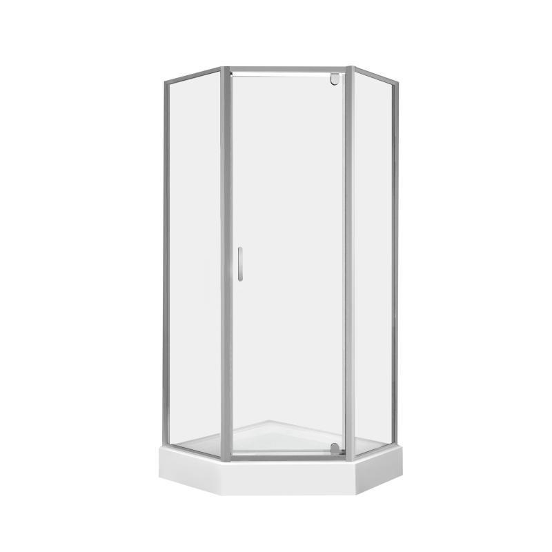 Набор Qtap душевая кабина Leo CRM10995-AC6 Clear 2020x900x900 мм и поддон Diamond 309912 90x90x12 см с сифоном (SD00048935)