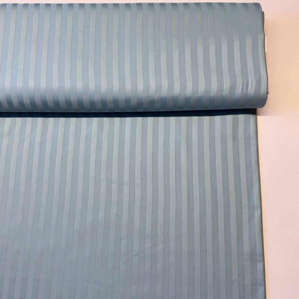 Ткань сатин страйп с жаккардовыми полосами хлопок 240 см Бирюзовый (ST-2017)