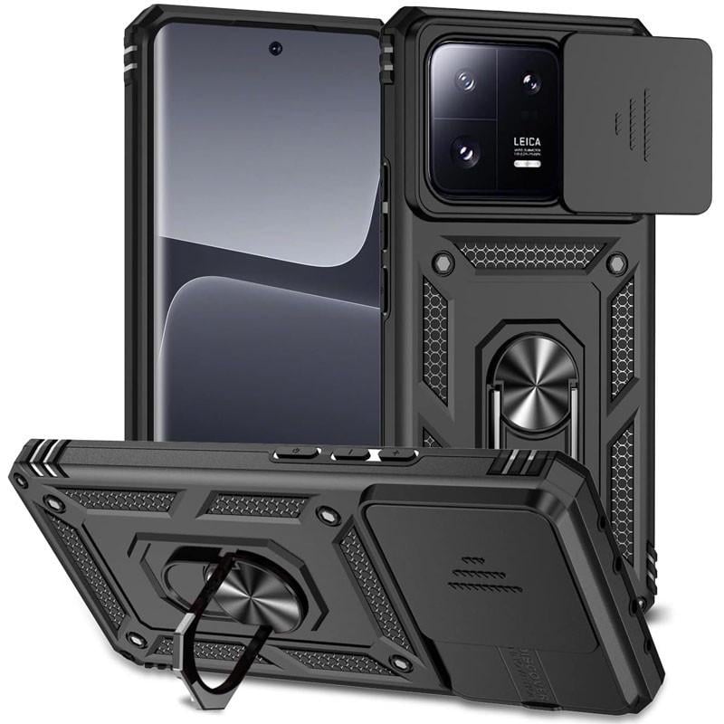 Ударостійкий чохол Camshield Serge Ring для Xiaomi 13 Pro TPU PC, Шторка на камеру, Чорний