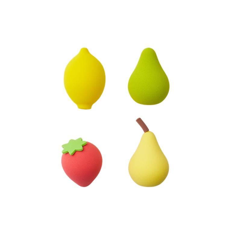 Набор косметических спонжей Фрукты 4 шт. Разноцветный (27086255)