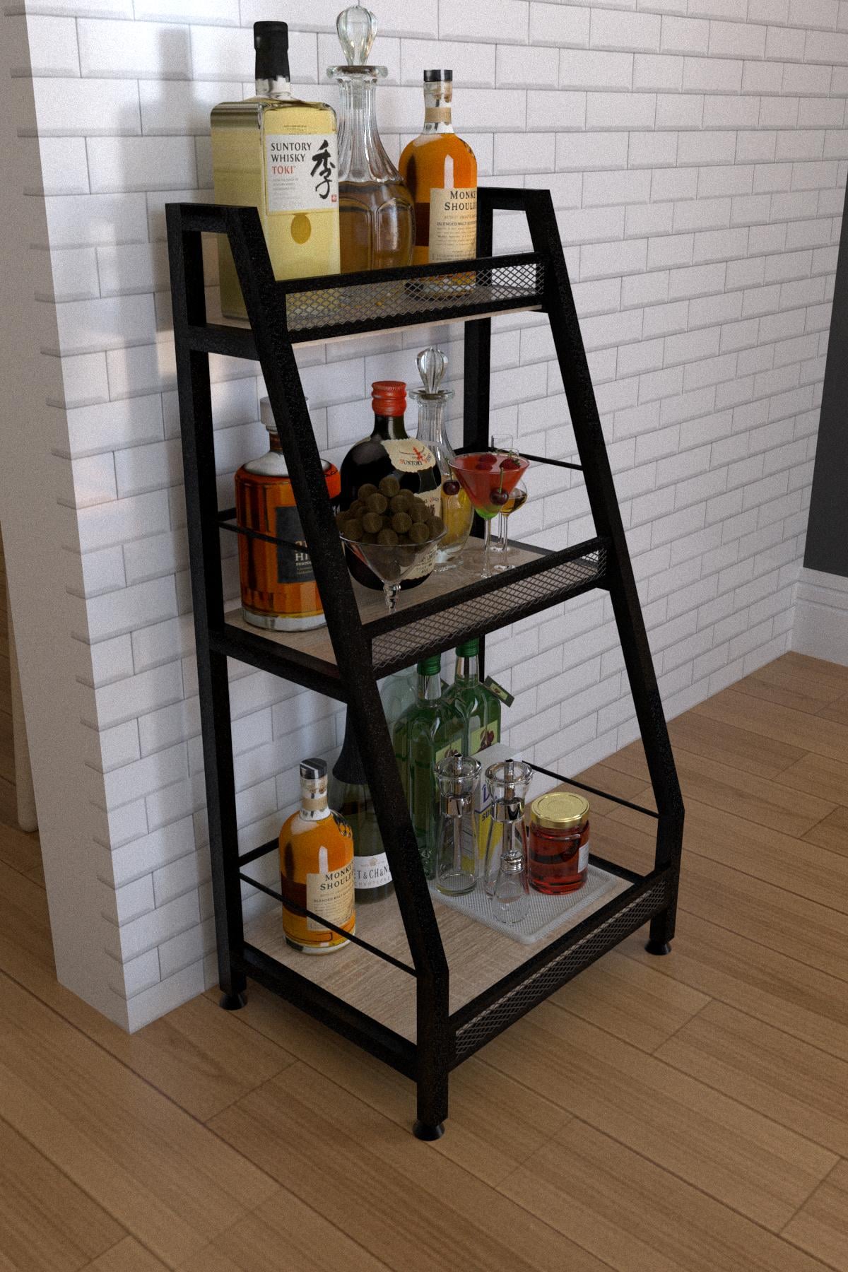 Стеллаж барный EcoLoft Моралис DSP-1278-6 в стиле лофт Дуб Сонома (29878509)