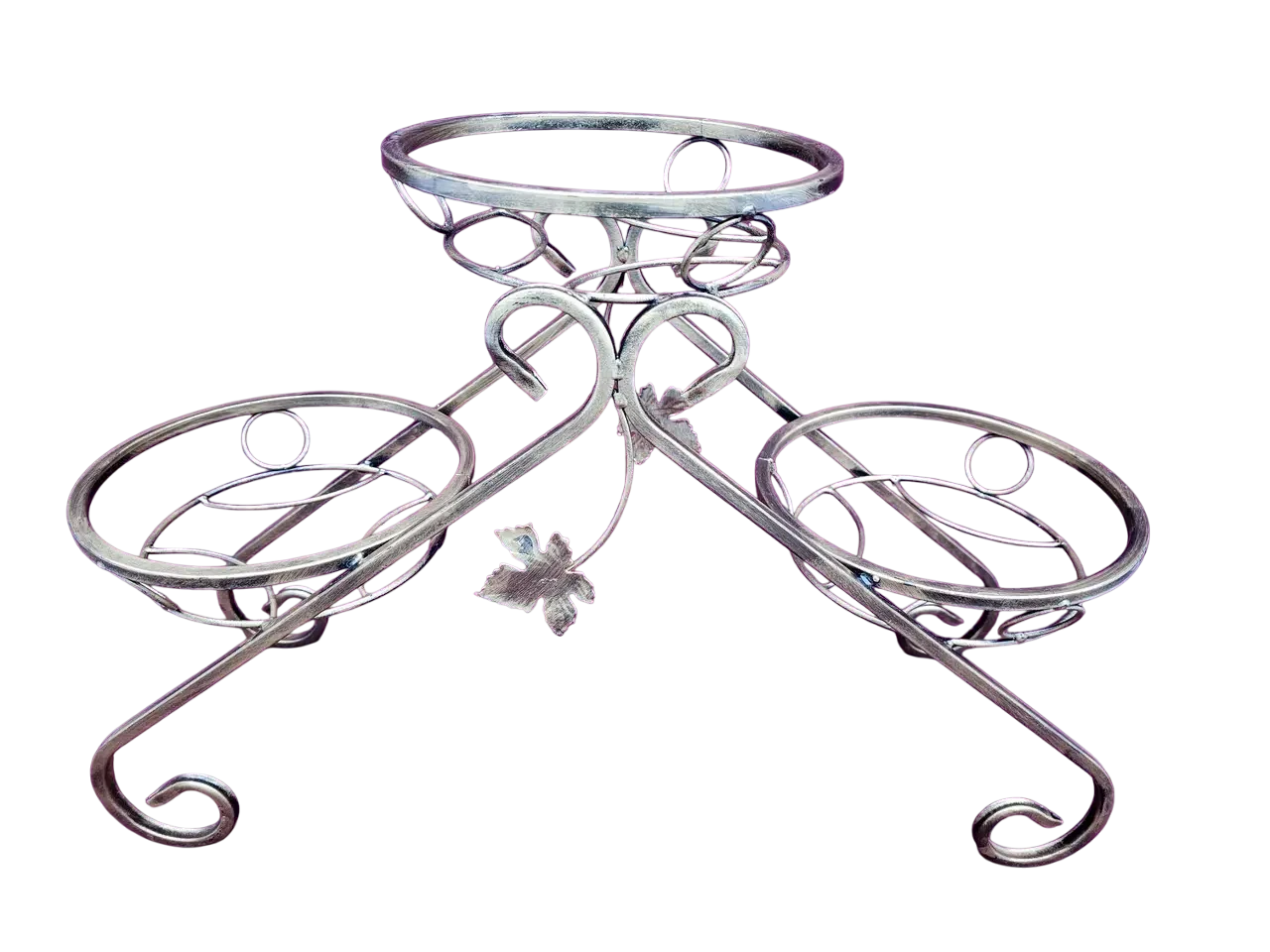 Подставка для цветов Хатинка Сани на 3 вазона с золотой патиной d 20 см (CNT00011745)