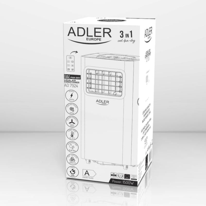 Кондиционер мобильный напольный Adler AD 7924 1,5 кВт переносной 15-31°C с LED дисплеем и пультом - фото 10 Кондиционер мобильный напольный Adler AD 7924 1,5 кВт переносной 15-31°C с LED дисплеем и пультом - фото 10