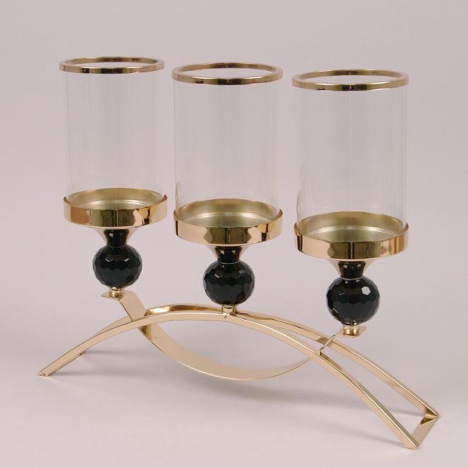 Подсвечник металлический Flora 32,5 см Золотой (36756)