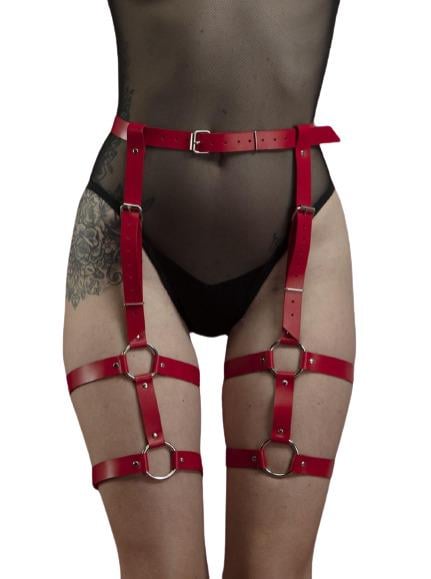 Портупея на ноги з натуральної шкіри Червоний (NI7380-106)