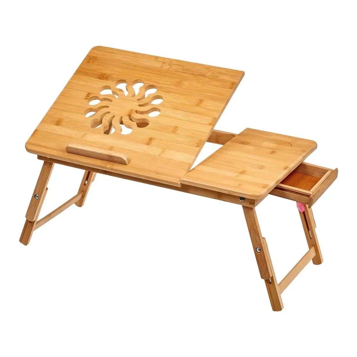 Столик для ноутбука в кровать с вентиляцией Laptop Table Коричневый (1011092-Brown)