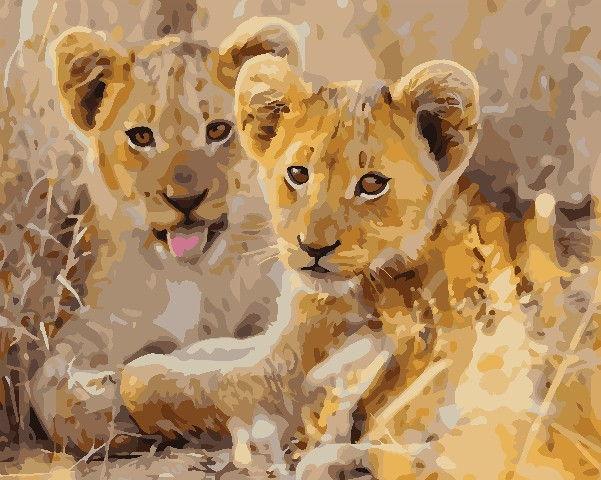 Картина по номерам ArtStory Левенята 40x50 см (AS0735)