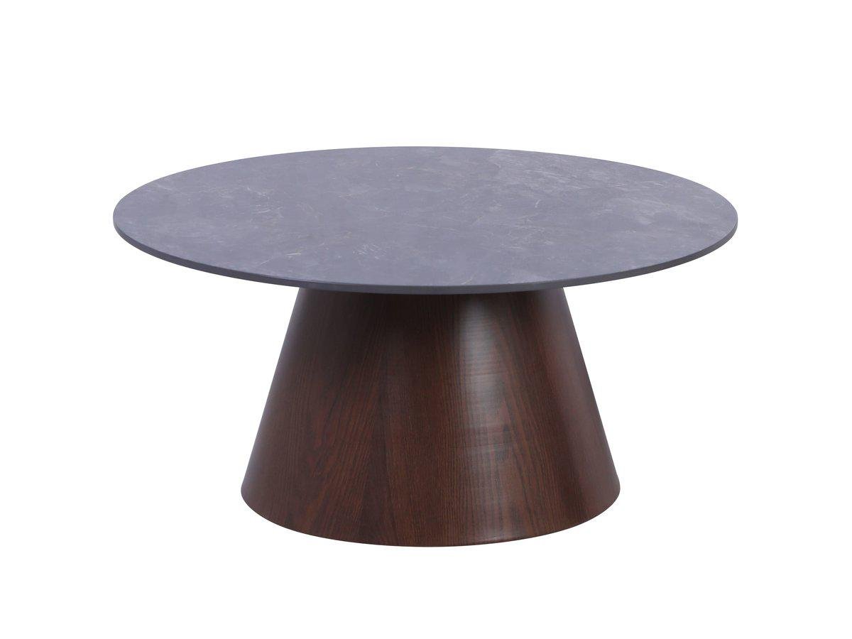 Стіл журнальний круглий VIRGINIA Чорний Глянець/Коричневий (VIRGINIAA)