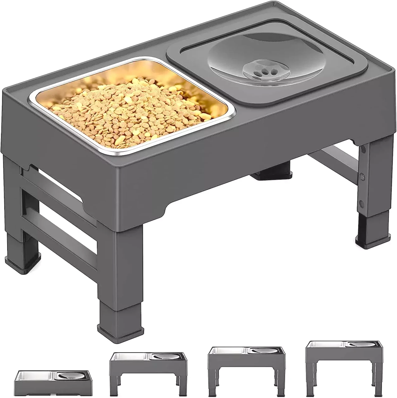 Миска двойная для собак ELS PET на подставке с регулируемой высотой и с плавающим блюдцем Серый (2242697765) - фото 11 Миска двойная для собак ELS PET на подставке с регулируемой высотой и с плавающим блюдцем Серый (2242697765) - фото 11