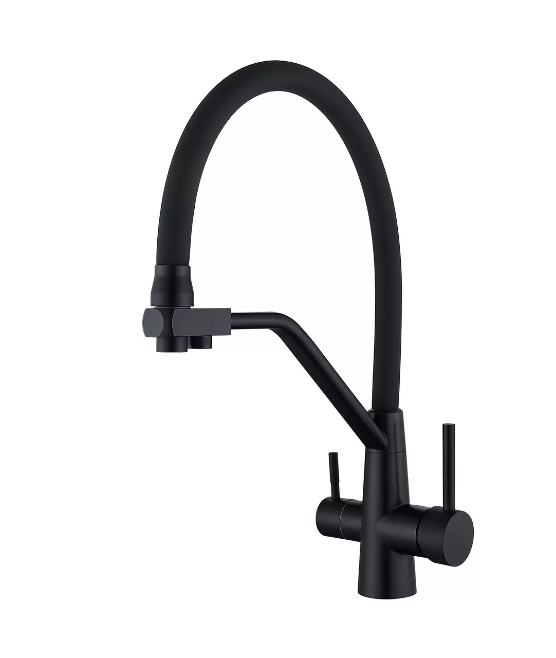 Смеситель для кухни Wezer INX4A-08 на 2 воды Черный (SQ-1045001)