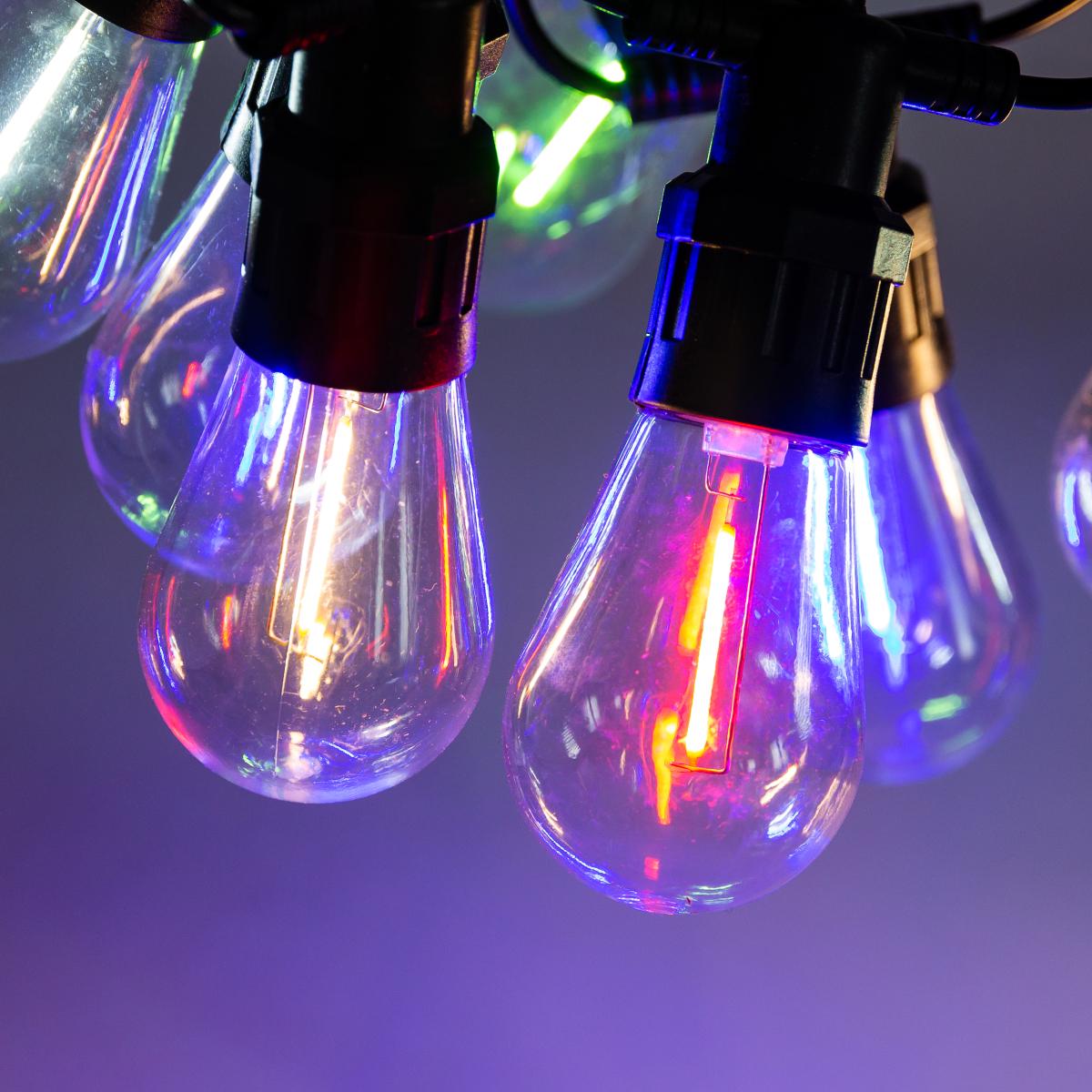 Гірлянда вулична GarlandoPro S14ML 10 LED в ретро стилі 5 м з ПВХ Різнокольорова (100-107-S14ML) - фото 8