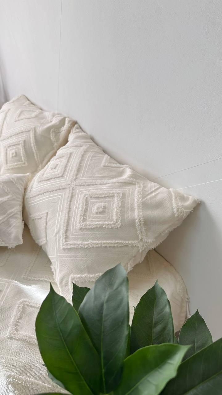 Покрывало Скандинавский большой ромб 140х240 см Молочный - фото 3 Покрывало Скандинавский большой ромб 140х240 см Молочный - фото 3