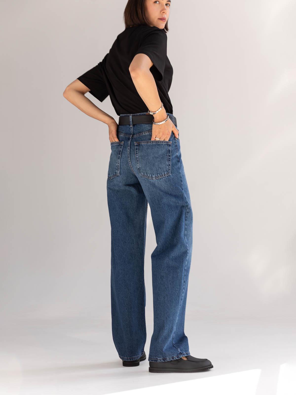 Джинсы женские широкие FROMUS XS Голубой (9009-7) - фото 4 Джинсы женские широкие FROMUS XS Голубой (9009-7) - фото 4