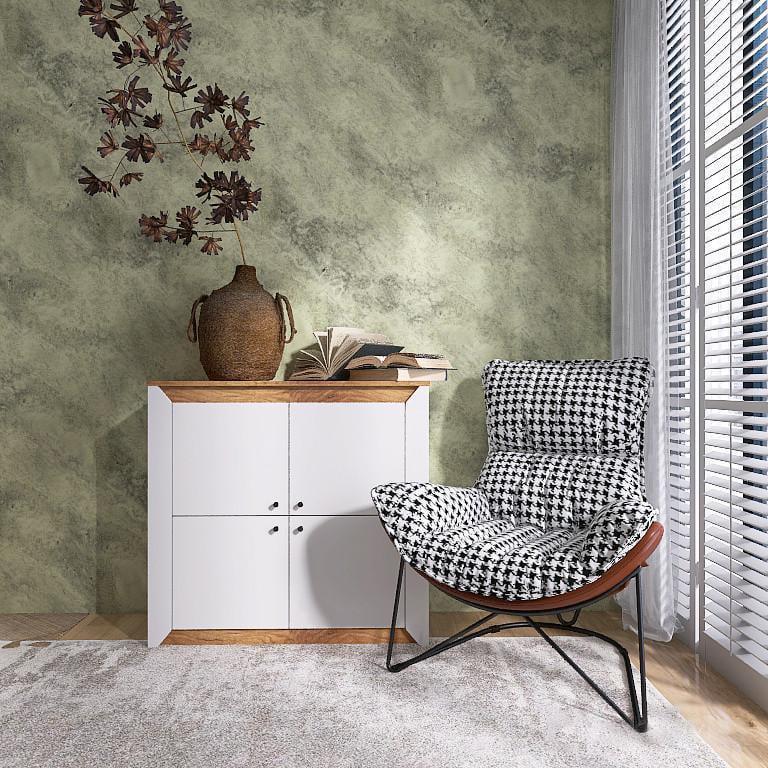 Тумба-комод Еверест Нордік-98 4Д 98х37.8х923 см Дуб крафт золотий/Білий (EVR-20662)