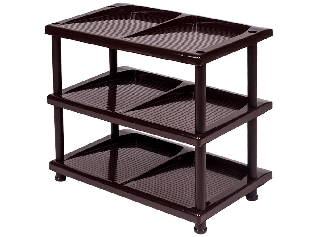 Полиця для взуття 3-ярусна Коричневий (MCS-BK070-1)