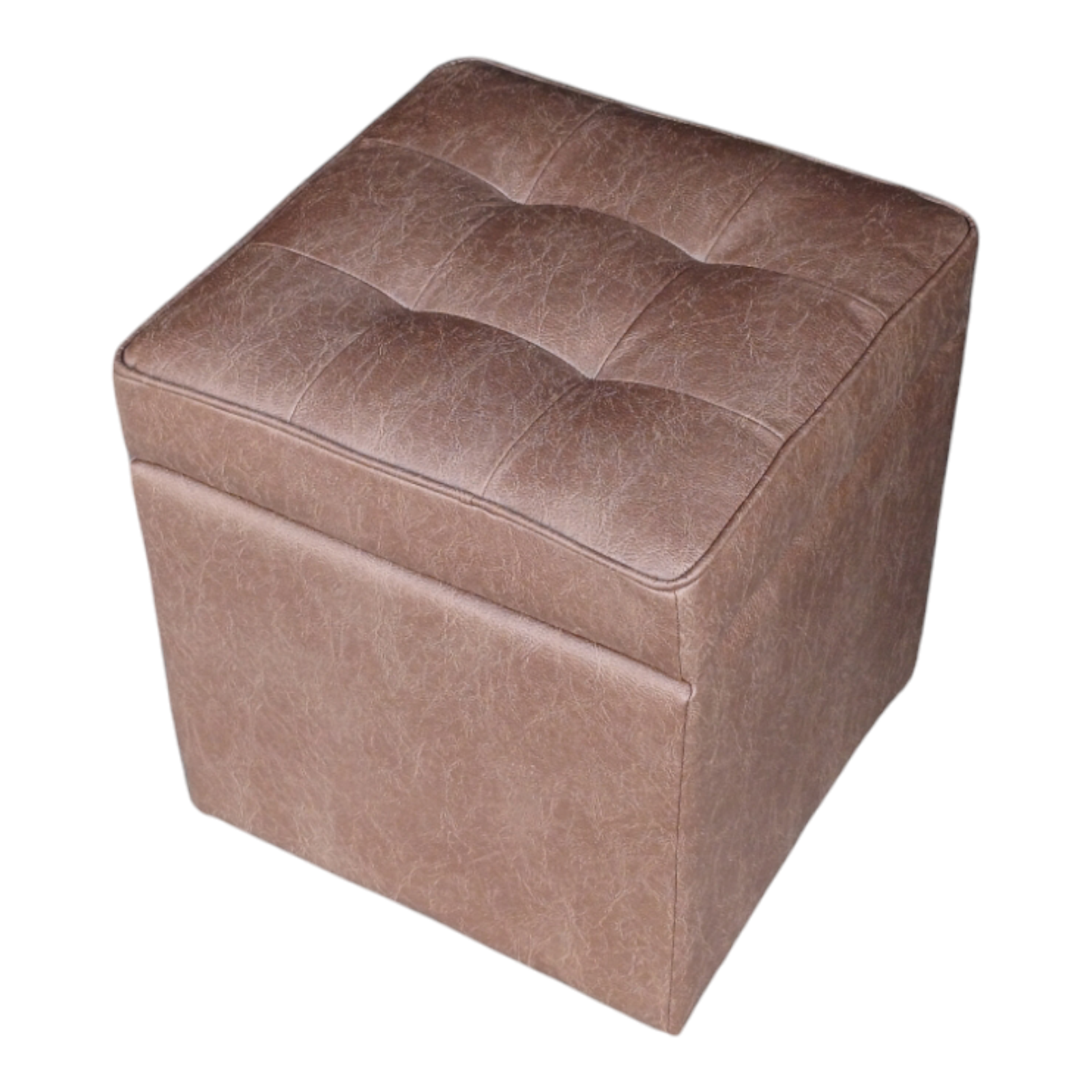Пуф квадратний Люкс з нішою штучна замша Вестерн 40х40х43 см Коричневий - фото 4