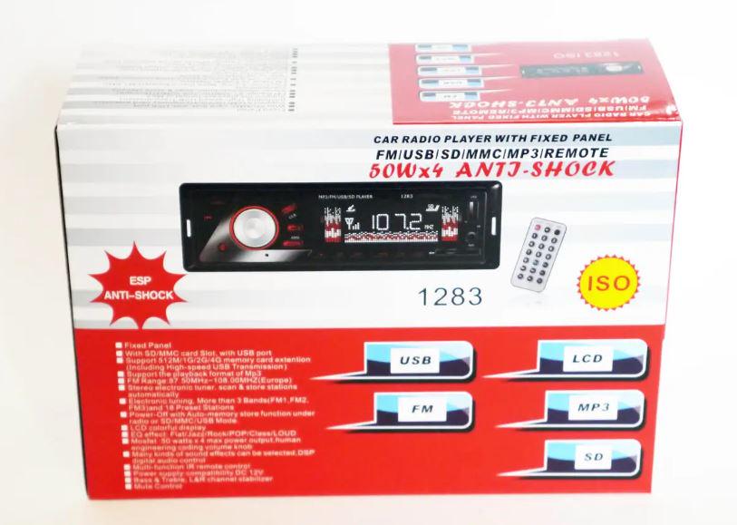 Автомагнитола 1DIN 1283 ISO MP3/FM/USB/microSD-карта (17451) - фото 6