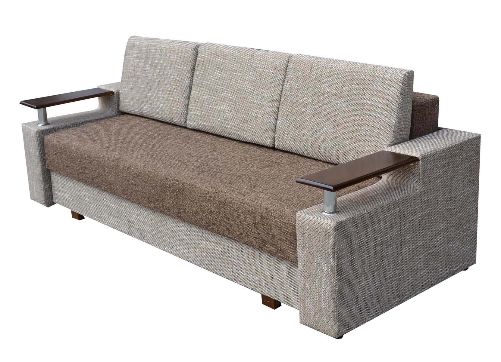 Диван прямой Anvit Карат раскладной с ящиком дерево/ДСП/ткань Коричневый/Серый