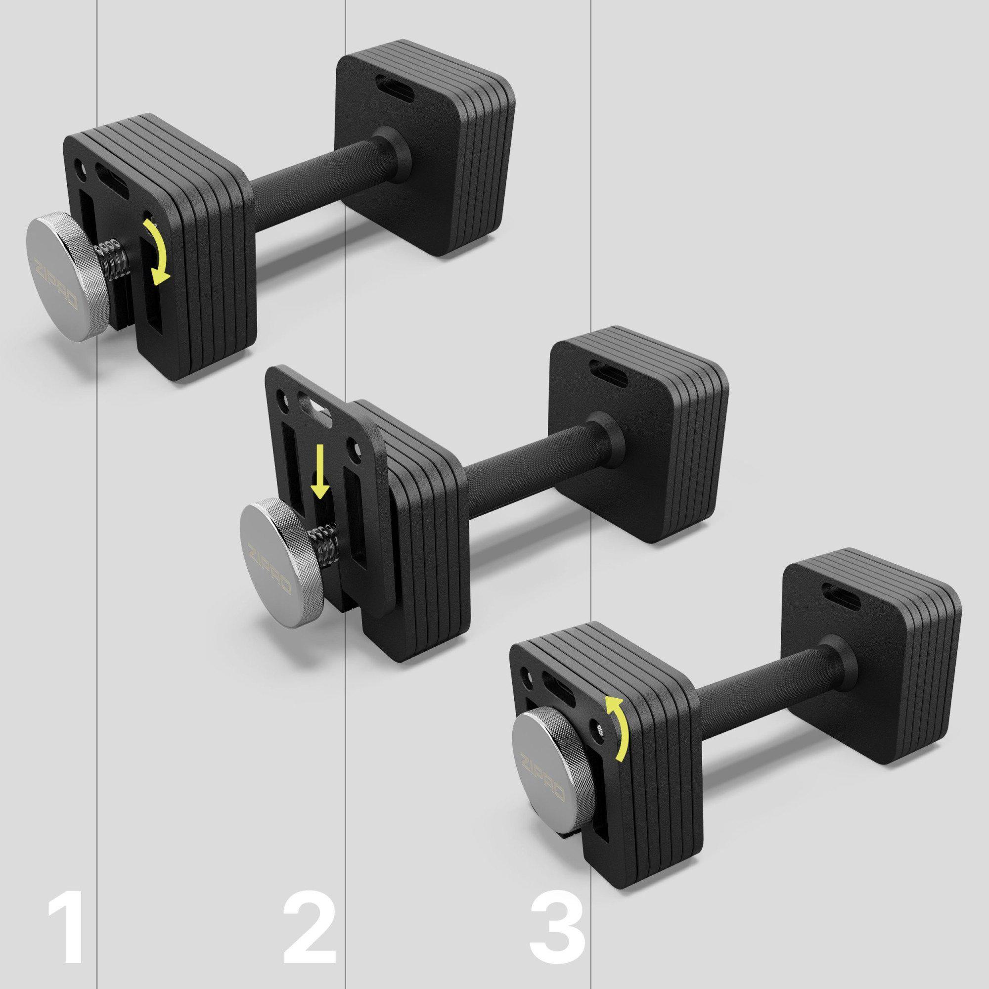 Гантель Zipro SQUARE с регулируемой нагрузкой 16 кг (441517) - фото 6