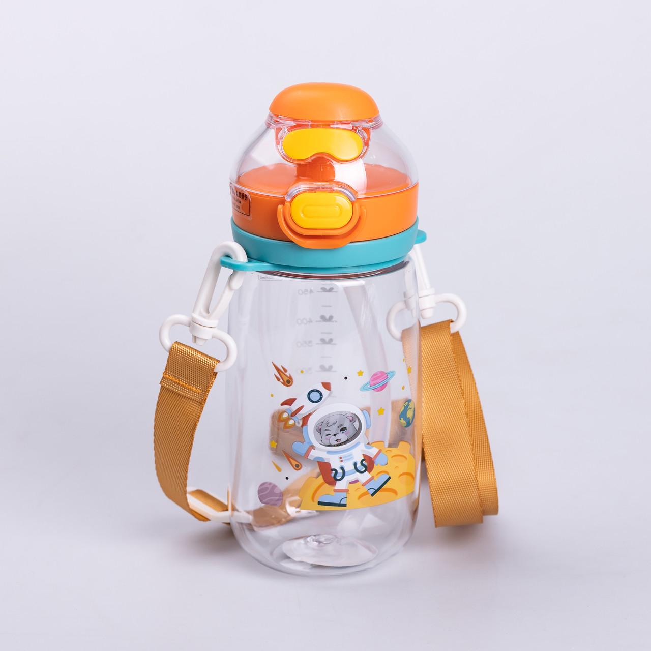 Бутылка для воды детская с ремешком и трубочкой для спорта и школы 20 см 550 мл Оранжевый (6771) Бутылка для воды детская с ремешком и трубочкой для спорта и школы 20 см 550 мл Оранжевый (6771)