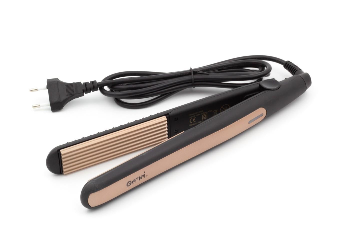 Утюг-гофре для укладки волос Gemei GM-2955 с турмалиновым покрытием Бежевый/Черный (33350965)