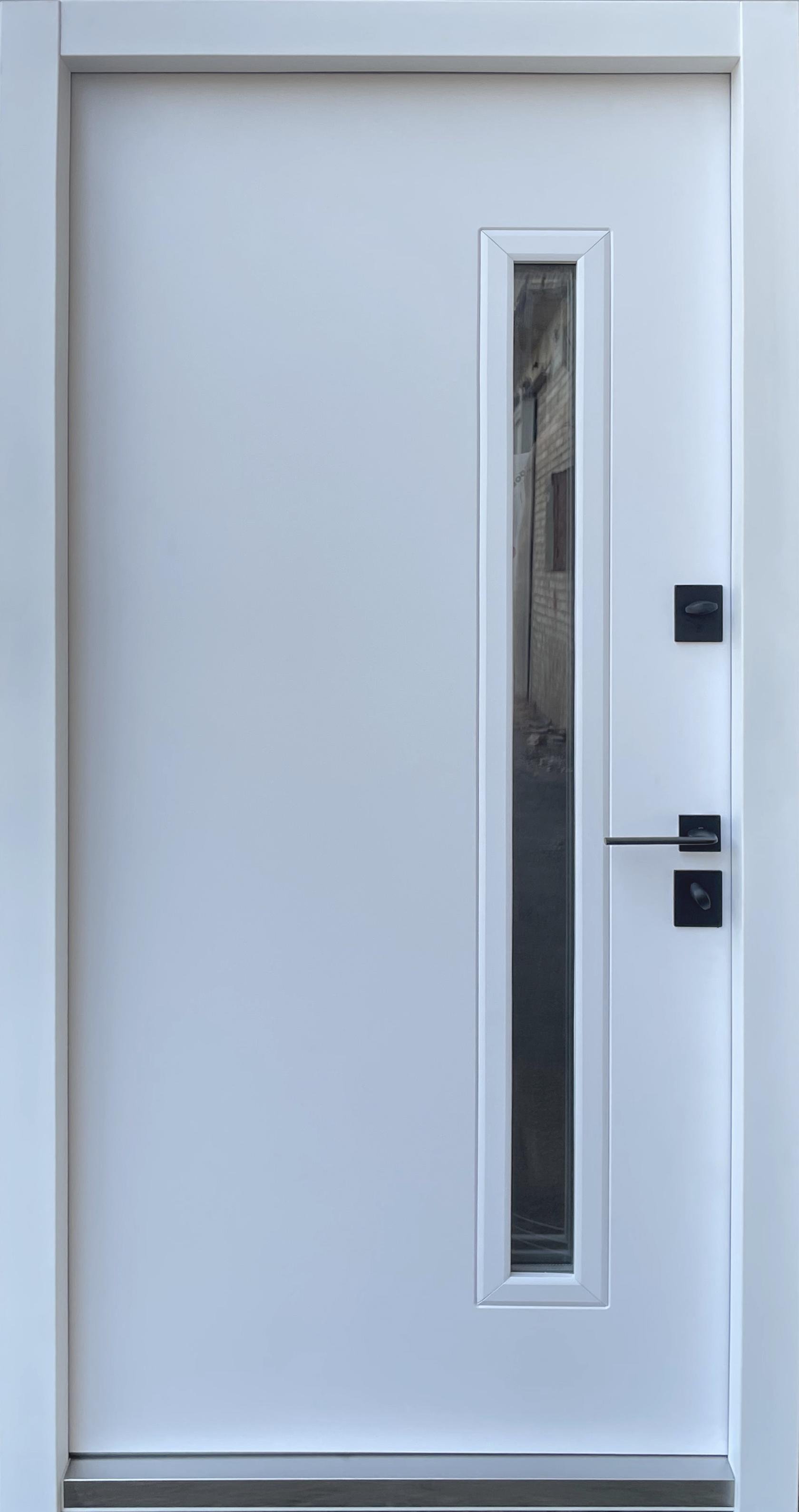 Двери входные Страж proof Pio-S Loft оцинкована сталь со стеклопакетом з терморазрывом без наличника Л/П 870/970х2040 мм Дуб/Белый - фото 2 Двери входные Страж proof Pio-S Loft оцинкована сталь со стеклопакетом з терморазрывом без наличника Л/П 870/970х2040 мм Дуб/Белый - фото 2