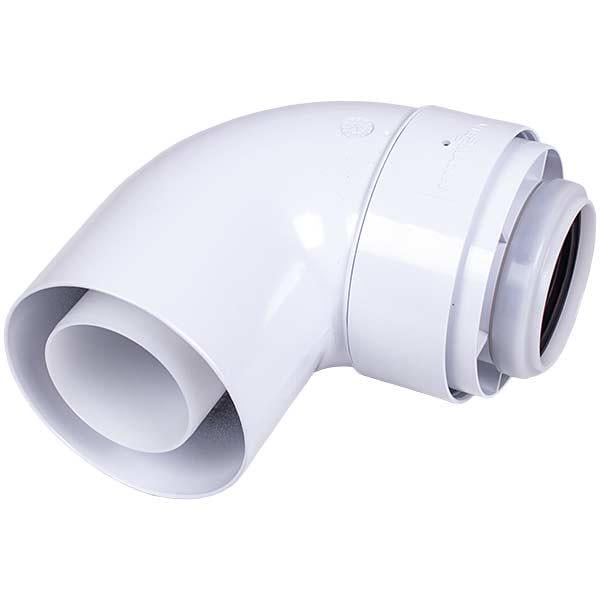 Колено дымохода 87° D=60/100 мм для газового конденсационного котла Viessmann 7373226 (00000052235)