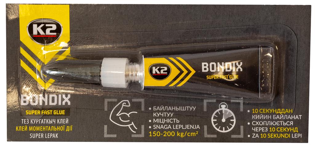 Клей супер K2 Bondix Super Fast 10 сек 3 г (000042751)