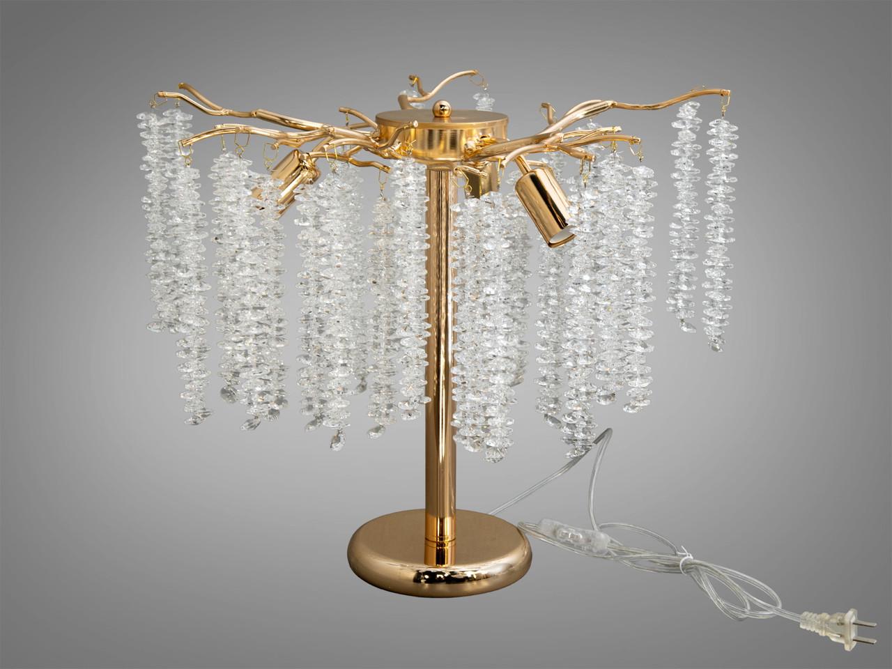 Настільна лампа для вітальні 605-3T GD Гліцинія з кришталевими підвісками Золотий (2817447052) - фото 1 Настільна лампа для вітальні 605-3T GD Гліцинія з кришталевими підвісками Золотий (2817447052) - фото 1