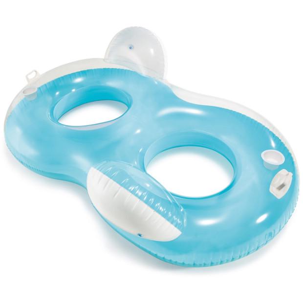 Круг надувний для плавання Intex 56800 двомісний 198х117 см (016887)