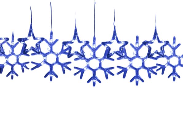 Гирлянда-штора Звезды и снежинки размер 3х0,9 м 10 фигур Синий
