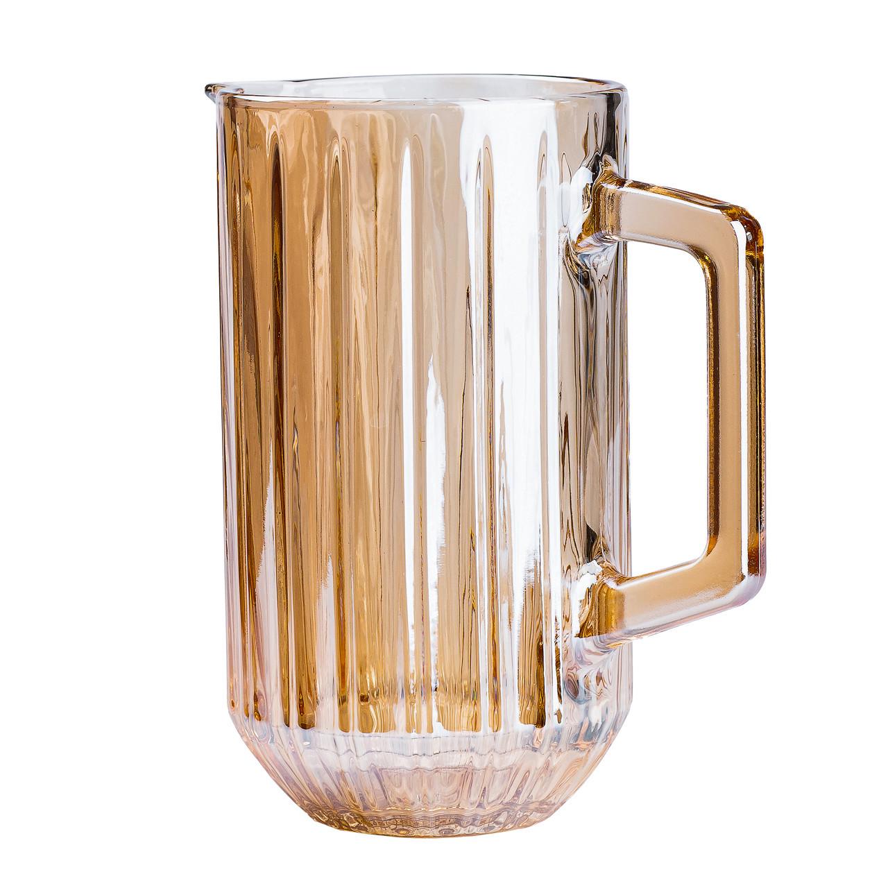 Кувшин для напитков с толстого стекла 1,2 л Янтарный - фото 3