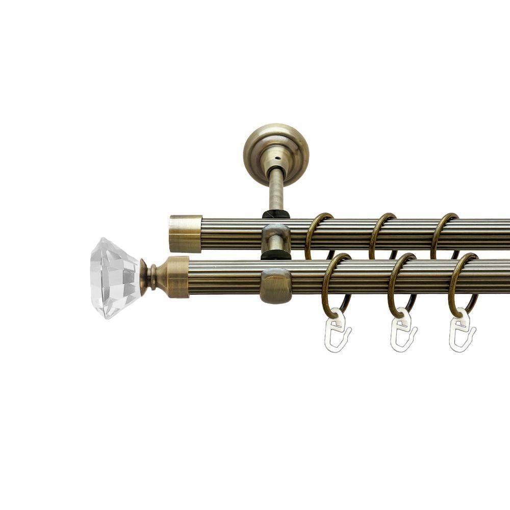 Карниз для штор Orvit Спектралия двухрядный рифленый 19/19 мм 300 см Антик (00-00022136)