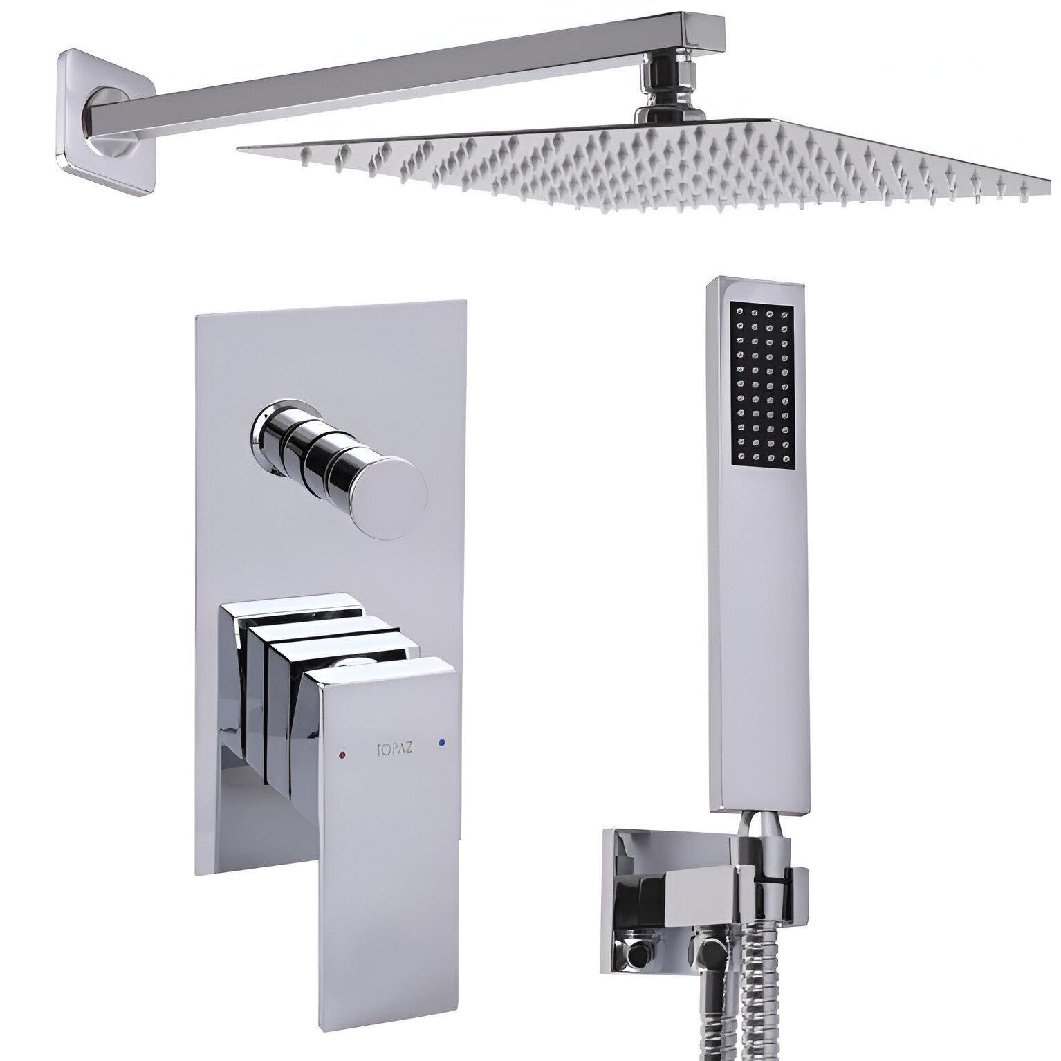 Смеситель для душа скрытого монтажа TOPAZ ODISS TO-18205-H66 ручная и верхняя лейки Хром (24981090)