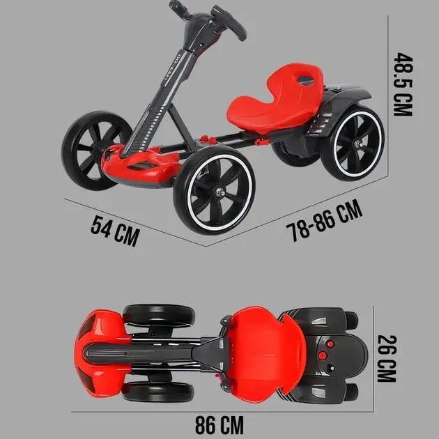 Електрокарт дитячий складаний HL-B6 з пультом керування 6V 4,5Ah Червоний (17068h) - фото 4 Електрокарт дитячий складаний HL-B6 з пультом керування 6V 4,5Ah Червоний (17068h) - фото 4