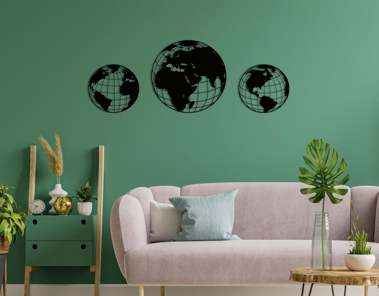 Декоративное панно на стену Upwood Decor Globe 00 19,9х55 см Black (1554397353)