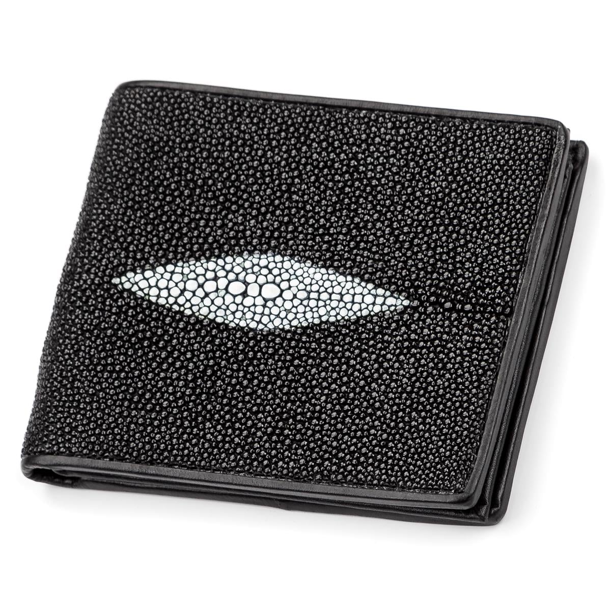 Портмоне мужское Stingray Leather 18063 из натуральной кожи морского ската Черный